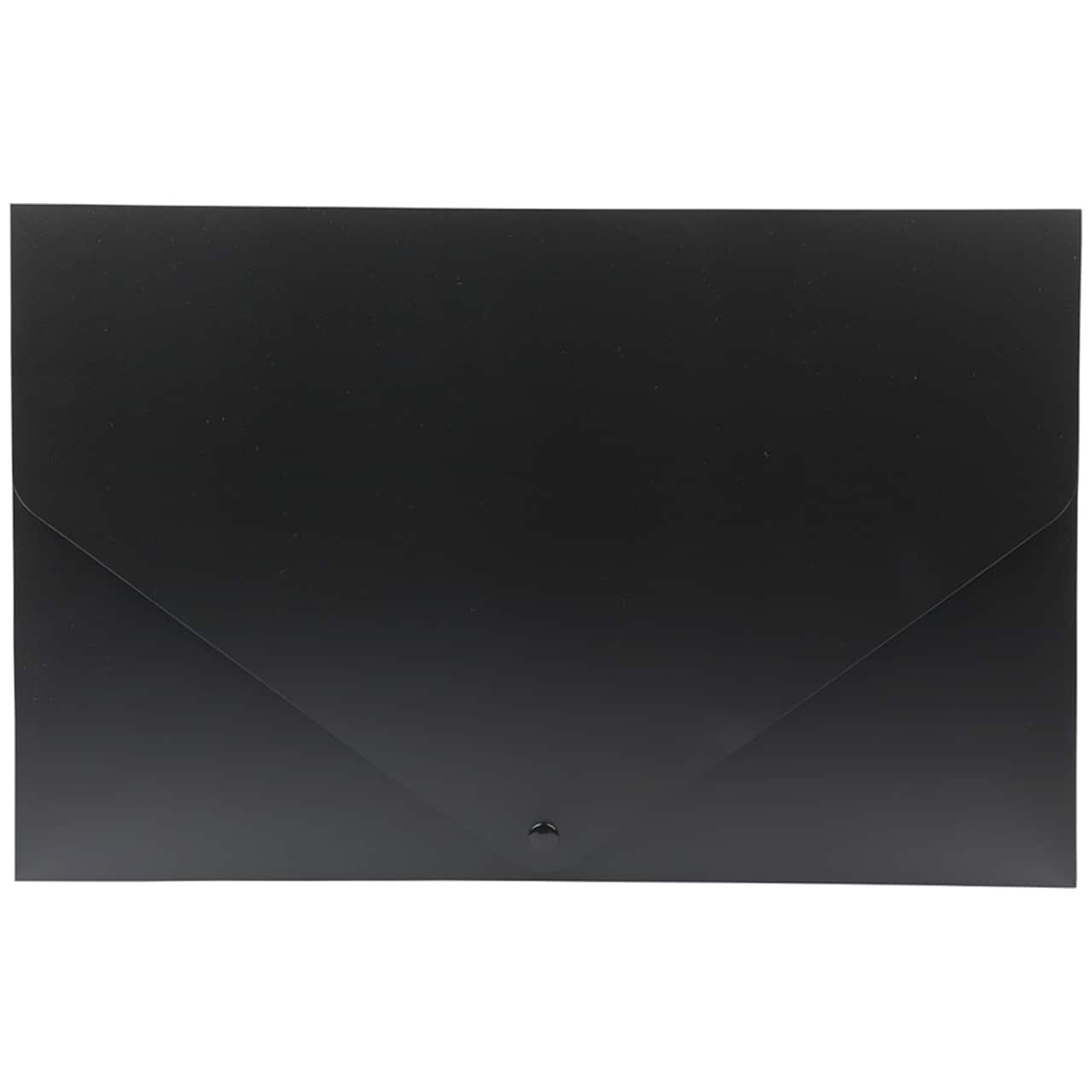 JAM Paper Black 11" x 17" Snap Closure Plastic Portfolio